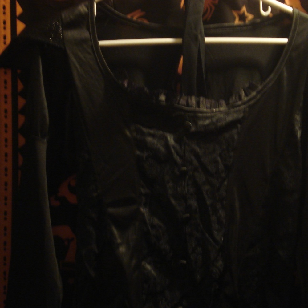 Solid black evil witch costume